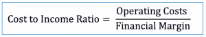 Cost to income ratio formula for bank